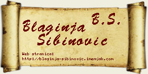 Blaginja Sibinović vizit kartica